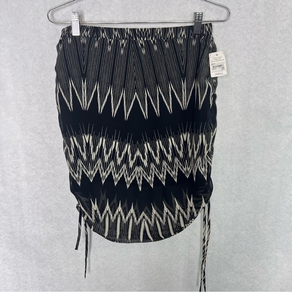 1.STATE Ikat Tribal Side Ruched Sheer Mini Skirt size small - Picture 1 of 7